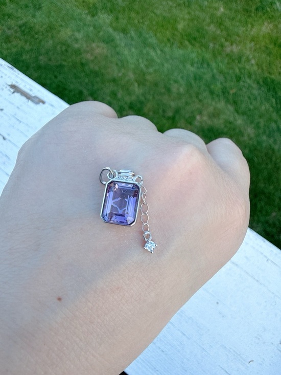 925 Sterling Silver Jewelry - SGP30 S925 Stamped Natural Amethyst Perfume Bottle Pendant